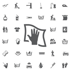 Cleaning with Rag icon illustration isolated vector sign symbol.