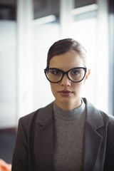 Counselor in glasses at office
