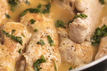 Sauteed Chicken Tenders in an Orange and Lemon Sauce