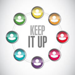 Keep it up people network sign concept