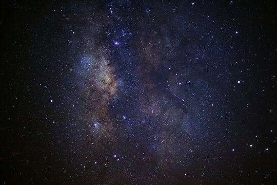 The center of the milky way galaxy,Long exposure photograph, with grain.