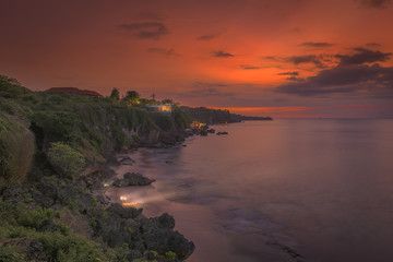 Obraz premium Bali,sunset,temple.