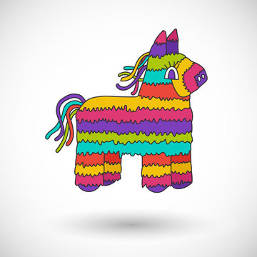 Pinata Vector Icon With Round Shadow