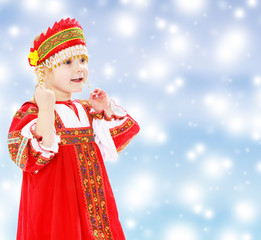 Girl in Russian national costume.
