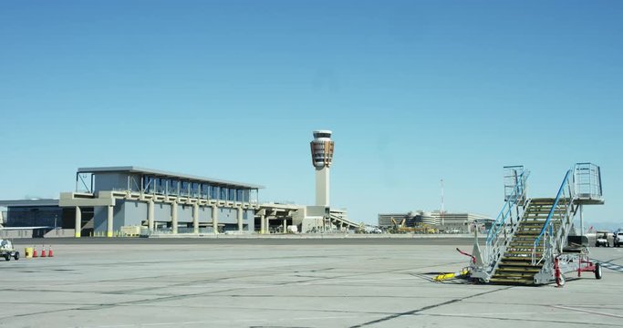 Airport Tarmac With Truck And Golf Cart