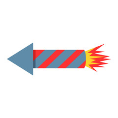 Fireworks rocket icon vector illustration petard pyrotechnics