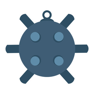 Naval mine vector illustration isolated icon sea bomb