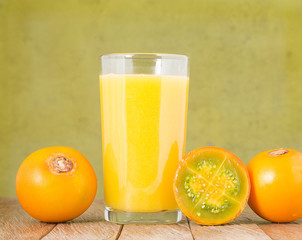 Lulo tropical fruit (Solanum quitoense)