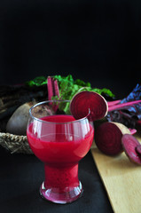 Beetroot Juice with Piece of Fresh Beetroot