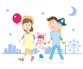 お出掛け 家族 帰宅 途中