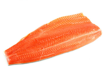 fresh Salmon fillet isolated on white background