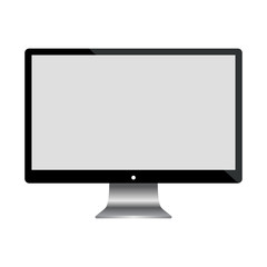 Realistic computer monitor. Vector illustration