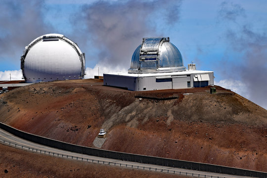 The Subaru Telescope And The Keck Telescope   Near The Summit Of Mauna Kea. Mauna Kea Observatories , Big Island, Hawaii