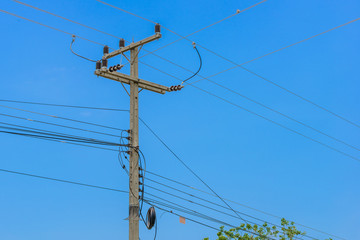 electrical pole with sky