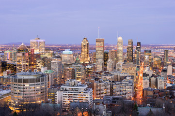 Montreal Skyline at sunset from Kondiaronk Belvedere (April 2017)