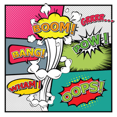 Comics Template. Vector Retro Comic Book Speech Bubbles Illustration. 
