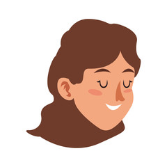 character face woman young close eyes vector illustration