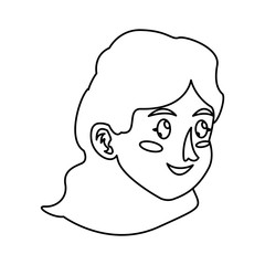 character face woman smile outline vector illustration