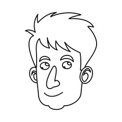 cartoon head man adult male image outline vector illustration