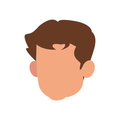head faceless male young hair style vector illustration