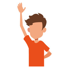 young boy teen male faceless image vector illustration