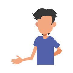 young boy teen male faceless image vector illustration