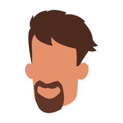 head man male faceless beard and mustache vector illustration