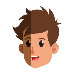 Obraz premium character face head boy smiling vector illustration