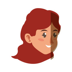 character face woman young shadow vector illustration