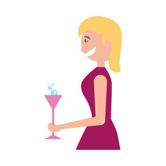 Woman celebrating cartoon icon vector illustration graphic design