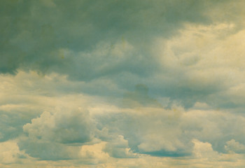 Retro sky and clouds background.