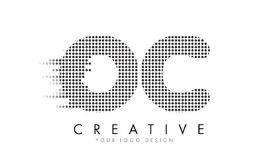 OC O C Letter Logo with Black Dots and Trails.