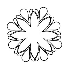floral mandala icon over white background. vector illustration