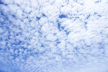 Fototapeta na wymiar aerial view of blue fluffy sky in the morning