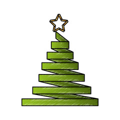 merry christmas pine tree vector illustration design