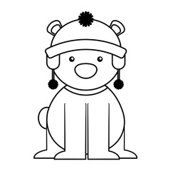 polar bear with winter hat vector illustration design