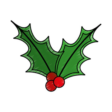 leafs christmas decoration icon vector illustration design