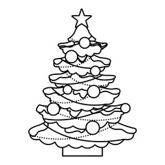 merry christmas pine tree vector illustration design