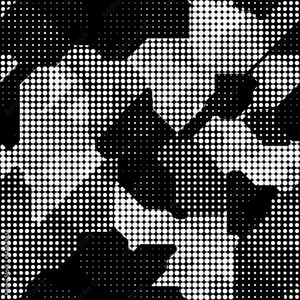 Poster modern seamless pattern with dots transition halftone