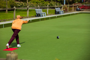 Fototapeta premium Retirement and playing bowling ball 