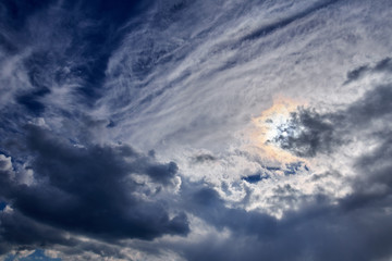 Sky with clouds at sunset