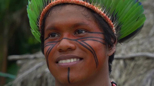 Native Brazilian Man (Indio) a Indigenous Tribe in Brazil