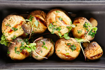 Fried Mushrooms with Greens