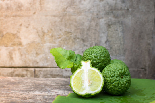 Bergamot and green leafs