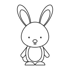 cute rabbit woodland animal vector illustration design