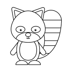 Obraz premium cute beaver woodland animal vector illustration design