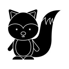 cute skunk woodland animal vector illustration design