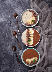 Banana and chocolate smoothie bowl