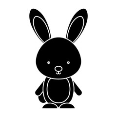 cute rabbit woodland animal vector illustration design