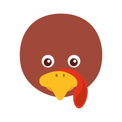 Thanksgiving turkey character icon vector illustration design
